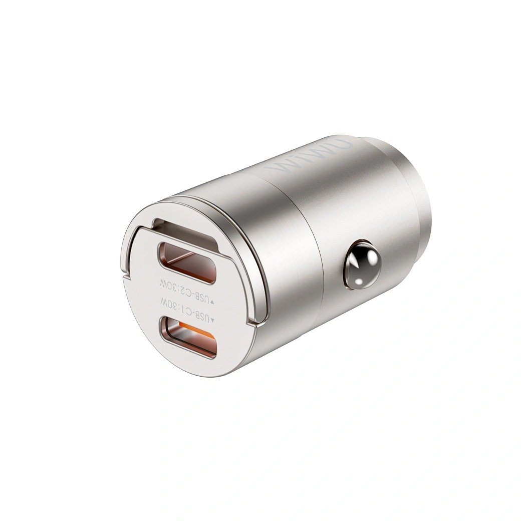 WIWU Автомобильное зарядное устройство Wi-QC029 Nano Series 30W Fast Car Charger USC-C+USB-C