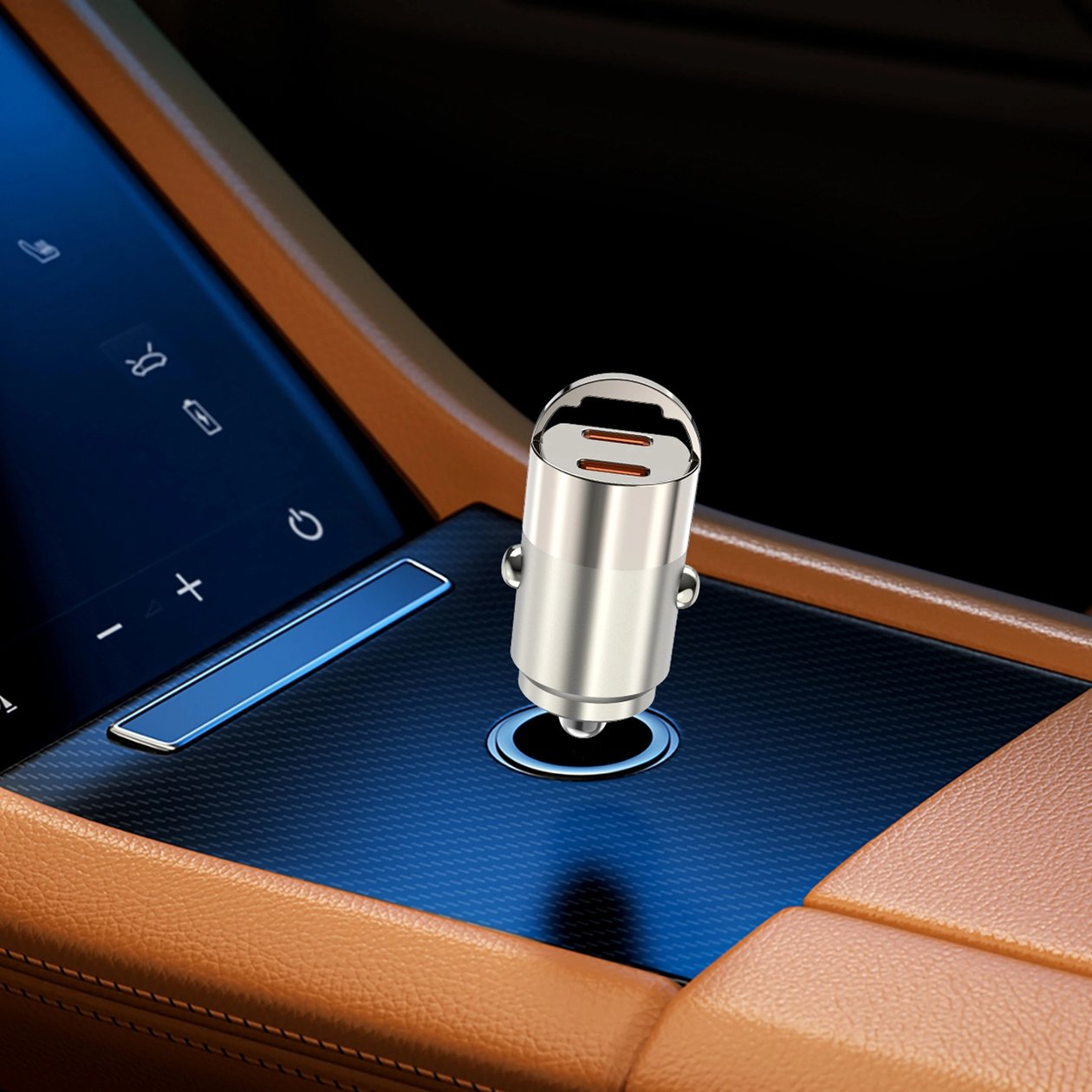 WIWU Автомобильное зарядное устройство Wi-QC029 Nano Series 30W Fast Car Charger USC-C+USB-C