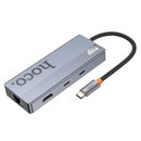 USB Хаб Hoco HB52 Wow 8-in-1 (HDTV+RJ45+SD/TF+PD+Type-C3.0+USB3.0*2)