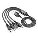 Кабель Hoco X76 4-in-1 (Type-C+Type-C+iP+Micro)
