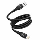 M8J210L - USB-кабель Budi Lightning in cloth 1m, 2.4A Faster, Aluminum shell