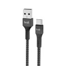 DC210T10B - USB-кабель Budi Type-C in cloth 1m, 2.4A Faster, Aluminum shell