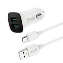 CC631T - Budi Car Charger 12W 2.4A + Cable Type-C
