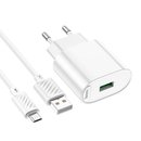 СЗУ Hoco C109A Fighter single port QC3.0 charger set (Micro)