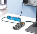 WIWU Адаптер CB008 Cyber HUB 8 in 1 USB-C to USB3 x 2 / USB2 / Type-C / HDMI / SD / Micro SD / RG45