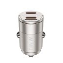 WIWU Автомобильное зарядное устройство Wi-QC029 Nano Series 30W Fast Car Charger USC-C+USB-C