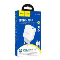 СЗУ Hoco C105A Stage  PD20W+QC3.0 (Type-C to iP) / Hoco + №10946