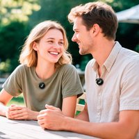 Микрофон-петличка Hoco L22 Bright wireless with case (iP/Type-C) / Мікрофон-петлічка + №11396