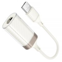 Переходник Hoco UA41 Crystal USB ethernet (100 mbps) / Кабелі / Перехідники + №11404