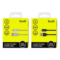 M8J180 - USB-кабель Budi Lightning in cloth 1m / Budi + №3104