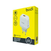 M8J940QE(AC940QEW) - Home Charger Budi 1 USB 3.6A with QC3.0 EU plug / Адаптер Budi + №3035