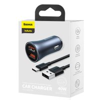 CCJD-A0G - Baseus Golden Contactor Pro Dual Quick Charger Car Charger U+U 40W / Всё для автомобилей + №3333