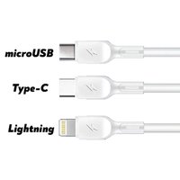 WUW Charging Cable 3in1, 2A  1m X179 / Type-C + №7463