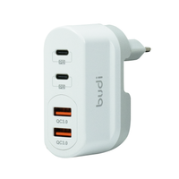 AC326TQEW - Budi Wall Charger 40W Dual USB QC and Dual USB-C PD / Адаптер Budi + №7618