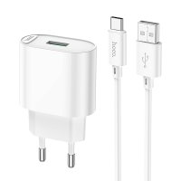 СЗУ Hoco C109A Fighter single port QC3.0 charger set (Type-C) / Адаптер Hoco + №8698