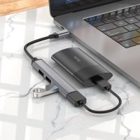 Адаптер Hoco HB26 4 in 1 adapter(Type-C to USB3.0+USB2.0*3) / Type-C + №8751