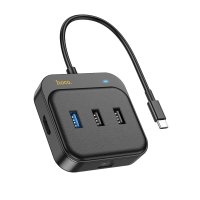 Сетевой адаптер Hoco HB37 Easy link 6-in-1 Multiport Adapter(HDTV+RJ45+USB3.0+USB2.0*2+PD100W) / Hoco + №8762
