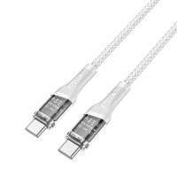 Кабель Hoco U111 Type-C to Type-C Transparent Discovery Edition 60W charging data cable / Бренд + №8808