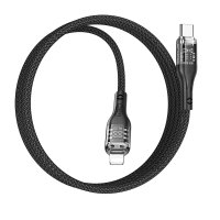 Кабель Hoco U115 Transparent Discovery Edition 100W  data cable with display for Type-C to Type-C / Кабели / Переходники + №8811