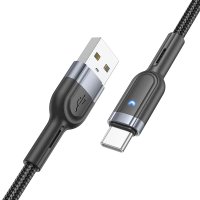 Кабель Hoco U117 Grand intelligent power-off charging data cable Type-C / USB-A - Type-C + №8817