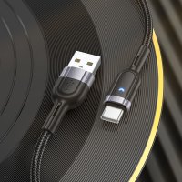 Кабель Hoco U117 Grand intelligent power-off charging data cable Type-C / USB-A - Type-C + №8817