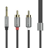 Аудио кабель Hoco UPA10 double lotus rca audio cable 3.5mm / AUX + №8838