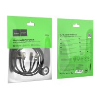 Сетевой кабель для интернета Hoco US02 Level pure copper gigabit ethernet cable(L=1M) / LAN + №8842
