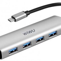 WIWU Переходник A440 Pro 4 in 1 (USB-C to 4xUSB3.0) Hub докстанция Alpha / Type-C + №9038