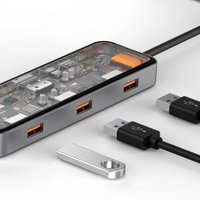 WIWU Адаптер CB008 Cyber HUB 8 in 1 USB-C to USB3 x 2 / USB2 / Type-C / HDMI / SD / Micro SD / RG45 / Hub + №9040