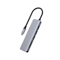 WIWU Переходник A731HC adapter Hub Type-C 7in1 Alpha HDMI, 3xUSB, SD, Type-C / Type-C + №9041