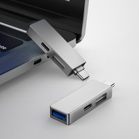 WIWU Переходник T02 Pro (Type-C to USB-A 3.0 | USB-A 2.0 | USB-C) / Перехідники/подовжувачі + №9047
