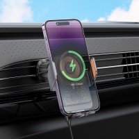 Автодержатель HW7 Transparent Discovery Edition wireless fast charging car holder(air outlet) / Автомобільні тримачи + №9470