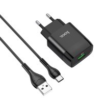 СЗУ Hoco C72Q Glorious single port QC3.0 charger set(Type-C) / Адаптеры + №9488