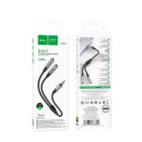 Аудио кабель Hoco UPA21 2-in-1 3.5 headset audio adapter cable(male to 2*female) / Кабели / Переходники + №9503