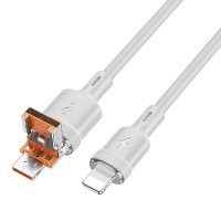 Кабель Hoco U131 Afortunado 2-in-1 charging data cable USB/Type-C to iP / 2-6 в 1 + №9536