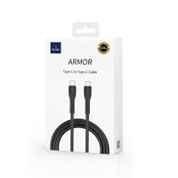 WIWU Кабель Wi-C005 C-C Armor Series High Elastic TPE Fast Charging USB C to USB C / Кабелі + №9755