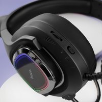 Игровые наушники с микрофоном Hoco W107 Cute cat luminous cat ear gaming headphones / Hoco + №9800