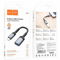 Адаптер Hoco UA24 Adapter iP to USB-A female USB 2.0 / Перехідники + №9801