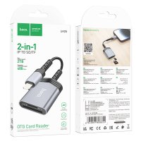 Адаптер Hoco UA25 2 in 1 Card Reader for iP Mobile Phone / Перехідники + №9803