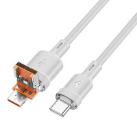 Кабель Hoco U131 Afortunado 2-in-1 charging data cable USB/Type-C to Type-C / 2-6 в 1 + №9818