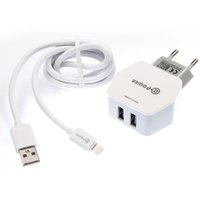 СЗУ QLT-POWER HUT-3 Lightning, 2 USB / Зарядні пристрої + №7281