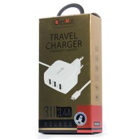 СЗУ QLT-POWER HXUS-1 Lightning, 3 USB / Зарядні пристрої + №7297