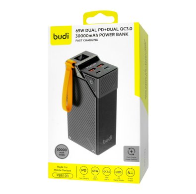 PB810B - Budi Power Bank Dual PD+Dual QC3.0 65W 30000mAh / Нові надходження + №11133