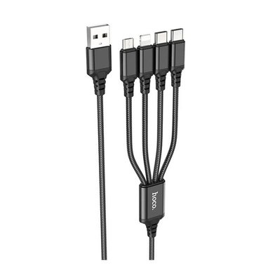 Кабель Hoco X76 4-in-1 (Type-C+Type-C+iP+Micro) / Кабелі / Перехідники + №11427
