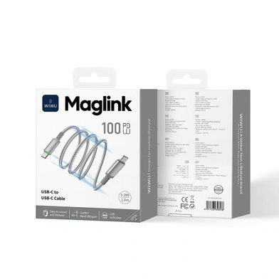WIWU Кабель Wi-C084 C-C Maglink Magnetic Cable 100W / Кабели / Переходники wiwu + №11600