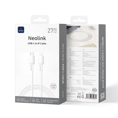 WIWU Кабель Wi-C062 C-L Neolink Series Silicone Cable 27W 2m / Кабели / Переходники wiwu + №11603
