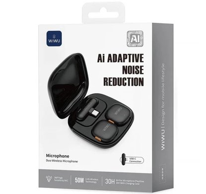 Микрофон-петличка Wi-WM006 Duo Wireless Microphone AI Adaptive Noise Reduction / Аудио wiwu + №11613