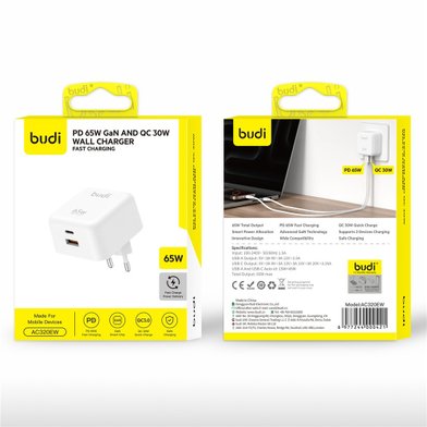 AC320EW - Budi Home Charger PD65W+QC30W / Нові надходження + №12046