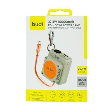 PB815H - Budi Power Bank 22.5W 10000mAh PD+QC3.0 / Нові надходження + №12052