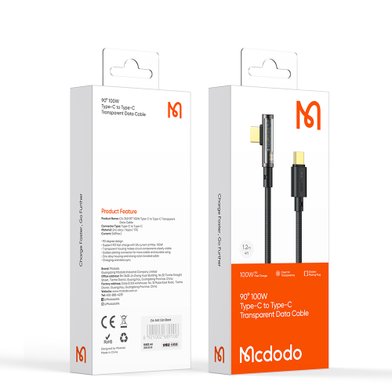 Кабель MCDODO CA-3401 90 Degree C to C 100W 1.8m / Кабели / Переходники mcdodo + №12110